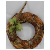 Pheasant Feather and Leaf Wreath, 17 Inches Pheasant Feather and Leaf Wreath, 17 Inches