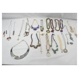 Large Mixed Costume Necklace and Earring Jewelry Lot Large Mixed Costume Necklace and Earring Jewelry Lot