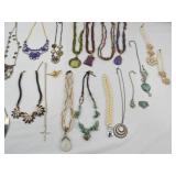 Large Mixed Costume Necklace and Earring Jewelry Lot Large Mixed Costume Necklace and Earring Jewelry Lot