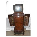 Jewelry Armoire with Assorted Costume Jewelry and Watches Jewelry Armoire with Assorted Costume Jewelry and Watches