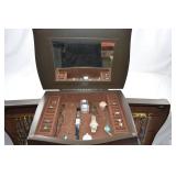 Jewelry Armoire with Assorted Costume Jewelry and Watches Jewelry Armoire with Assorted Costume Jewelry and Watches