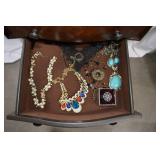 Jewelry Armoire with Assorted Costume Jewelry and Watches Jewelry Armoire with Assorted Costume Jewelry and Watches