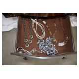 Jewelry Armoire with Assorted Costume Jewelry and Watches Jewelry Armoire with Assorted Costume Jewelry and Watches