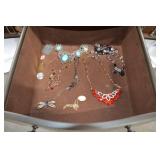 Jewelry Armoire with Assorted Costume Jewelry and Watches Jewelry Armoire with Assorted Costume Jewelry and Watches