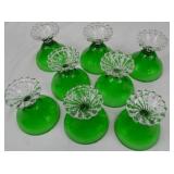 Set of 7 Green Glass Dessert or Sherbet Cups Set of 7 Green Glass Dessert or Sherbet Cups