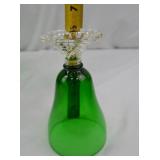 Set of 9 Green Glass Goblets with Clear Decorative Stems, 7 Inch Set of 9 Green Glass Goblets with Clear Decorative Stems, 7 Inch