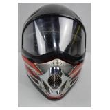 Polaris Full Face Motorcycle Helmet Red Black Silver Polaris Full Face Motorcycle Helmet Red Black Silver