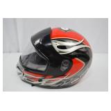 Polaris Full Face Motorcycle Helmet Red Black Silver Polaris Full Face Motorcycle Helmet Red Black Silver