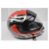 Polaris Full Face Motorcycle Helmet Red Black Silver Polaris Full Face Motorcycle Helmet Red Black Silver