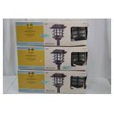 3 Hampton Bay 10-Light Solar LED Garden Light Sets, Black Plastic 3 Hampton Bay 10-Light Solar LED Garden Light Sets, Black Plastic
