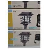 3 Hampton Bay 10-Light Solar LED Garden Light Sets, Black Plastic 3 Hampton Bay 10-Light Solar LED Garden Light Sets, Black Plastic
