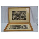 Pair Framed Religious Prints After Munkacsy Mihaly, Signed Pair Framed Religious Prints After Munkacsy Mihaly, Signed