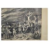 Pair Framed Religious Prints After Munkacsy Mihaly, Signed Pair Framed Religious Prints After Munkacsy Mihaly, Signed