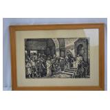 Pair Framed Religious Prints After Munkacsy Mihaly, Signed Pair Framed Religious Prints After Munkacsy Mihaly, Signed