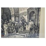 Pair Framed Religious Prints After Munkacsy Mihaly, Signed Pair Framed Religious Prints After Munkacsy Mihaly, Signed