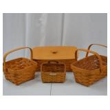 Longaberger Handwoven Basket Collection with Liners and Wood Lid Longaberger Handwoven Basket Collection with Liners and Wood Lid