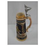 West Germany 16 Inch Lidded Beer Stein with Relief Scenes West Germany 16 Inch Lidded Beer Stein with Relief Scenes