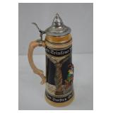 West Germany 16 Inch Lidded Beer Stein with Relief Scenes West Germany 16 Inch Lidded Beer Stein with Relief Scenes
