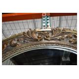 Large Ornate Gold and Bronze Wall Mirror with Shelf, 39x64 in Large Ornate Gold and Bronze Wall Mirror with Shelf, 39x64 in