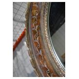 Large Ornate Gold and Bronze Wall Mirror with Shelf, 39x64 in Large Ornate Gold and Bronze Wall Mirror with Shelf, 39x64 in