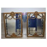 Pair of Paragon Black Gold Renaissance Wall Mirrors Pair of Paragon Black Gold Renaissance Wall Mirrors
