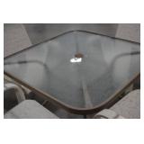 Outdoor Patio Set with Square Glass Table and 4 Sling Chairs Outdoor Patio Set with Square Glass Table and 4 Sling Chairs