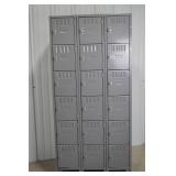 3-Column Steel Locker Unit, 78"H x 36"W x 18"D, 15 Compartments 3-Column Steel Locker Unit, 78"H x 36"W x 18"D, 15 Compartments