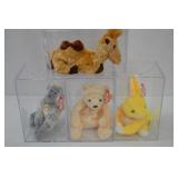 Ty Beanie Babies Collection - Camel, Monkey, Bear, Bunny in Cases Ty Beanie Babies Collection - Camel, Monkey, Bear, Bunny in Cases