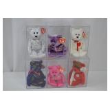 Ty Beanie Babies Collector Bear Lot With Display Cases - 6 Pieces Ty Beanie Babies Collector Bear Lot With Display Cases - 6 Pieces