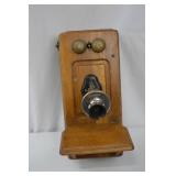 Early 20th Century Kellogg Oak Wall Telephone Early 20th Century Kellogg Oak Wall Telephone