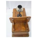 Early 20th Century Kellogg Oak Wall Telephone Early 20th Century Kellogg Oak Wall Telephone