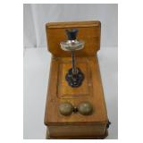 Early 20th Century Kellogg Oak Wall Telephone Early 20th Century Kellogg Oak Wall Telephone