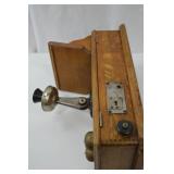 Early 20th Century Kellogg Oak Wall Telephone Early 20th Century Kellogg Oak Wall Telephone