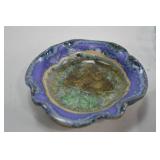 Lot of 3 Glazed Ceramic Accent Dishes and Glass Ring Holder Lot of 3 Glazed Ceramic Accent Dishes and Glass Ring Holder