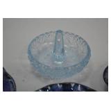 Lot of 3 Glazed Ceramic Accent Dishes and Glass Ring Holder Lot of 3 Glazed Ceramic Accent Dishes and Glass Ring Holder