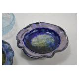 Lot of 3 Glazed Ceramic Accent Dishes and Glass Ring Holder Lot of 3 Glazed Ceramic Accent Dishes and Glass Ring Holder