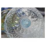 Lot of 3 Glazed Ceramic Accent Dishes and Glass Ring Holder Lot of 3 Glazed Ceramic Accent Dishes and Glass Ring Holder