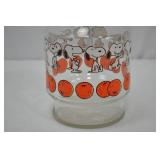 Vintage Snoopy Orange Juice Glass Carafe with Lid - Peanuts 10 in Vintage Snoopy Orange Juice Glass Carafe with Lid - Peanuts 10 in