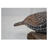 Hand-Painted Carved Bird on Rustic Wood Base, 11x7 in. Hand-Painted Carved Bird on Rustic Wood Base, 11x7 in.