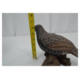 Hand-Painted Carved Bird on Rustic Wood Base, 11x7 in. Hand-Painted Carved Bird on Rustic Wood Base, 11x7 in.