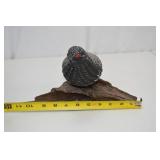 Hand-Painted Carved Bird on Rustic Wood Base, 11x7 in. Hand-Painted Carved Bird on Rustic Wood Base, 11x7 in.