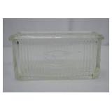 Vintage Ribbed Clear Glass Salt Box Vintage Ribbed Clear Glass Salt Box