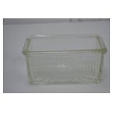 Vintage Ribbed Clear Glass Salt Box Vintage Ribbed Clear Glass Salt Box