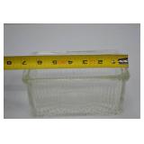 Vintage Ribbed Clear Glass Salt Box Vintage Ribbed Clear Glass Salt Box