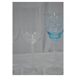 Mixed Glassware Lot - 6 Pieces with Unique Stems and Designs Mixed Glassware Lot - 6 Pieces with Unique Stems and Designs