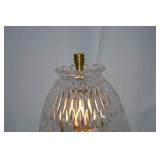 Etched Glass Table Lamp, 12 Inch Tall Etched Glass Table Lamp, 12 Inch Tall