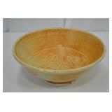 Handmade Pottery Bowl Midwest Living 11 Inch Orange Tan Glaze Handmade Pottery Bowl Midwest Living 11 Inch Orange Tan Glaze