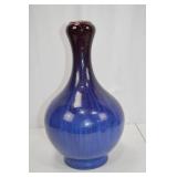 Large Blue Glazed Ceramic Vase, 16 Inches Tall Large Blue Glazed Ceramic Vase, 16 Inches Tall