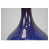 Large Blue Glazed Ceramic Vase, 16 Inches Tall Large Blue Glazed Ceramic Vase, 16 Inches Tall