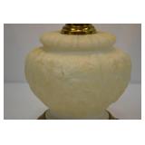 Vintage Electric Table Lamp with Embossed Glass Globe Shade Vintage Electric Table Lamp with Embossed Glass Globe Shade